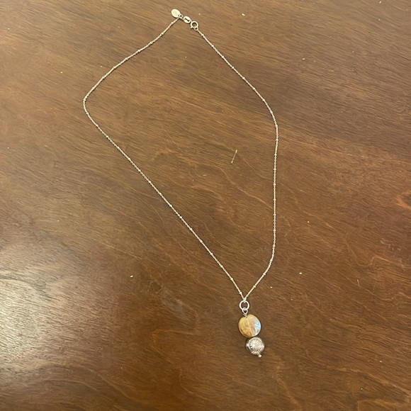 Garnet Hill Designer Kristen Mara, Sterling Silver/ Glass Bead Necklace, OOAK - Picture 2 of 4